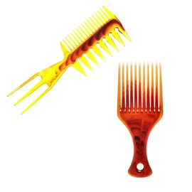 Baluue 2pcs Professional Styling Comb for Pomade Hair Slicked-back Wide Tooth Hair Comb