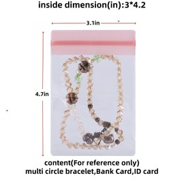 JFYoung PVC Antioxidant Jewelry Storage Pouches Bracelets Necklaces Earrings Rings Storage Bags (PINK, 3.1 * 4.7)