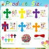 24 Sets Religious Cross Necklace Craft Kit，DIY Easter Crafts with