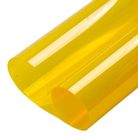 HOHOFILM 35.4"x78.7" Colored Window Film Clear Decorative Glass Tint Sun Blocking Heat Control Self Adhesive Window Tint for Building Residential(Yellow)