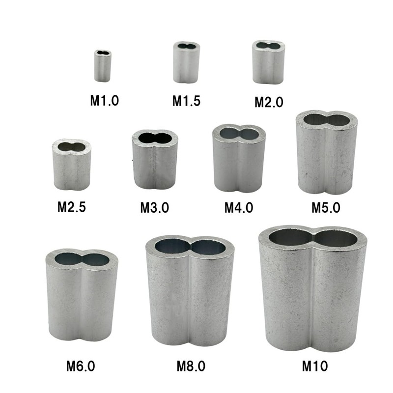 simPLEISURE Wire Rope Sleeves 8 Shapes M8.0 Set of 10