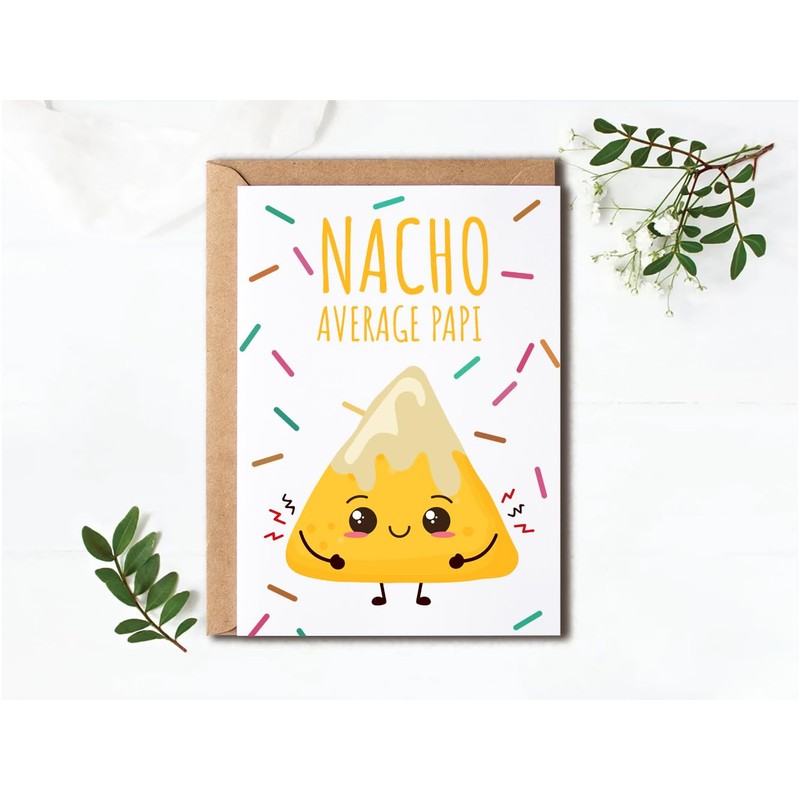 VKNDesigns Nacho Average Papi - Happy Birthday Card For Papi