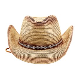 Men's Straw Hat Panama Hat Cowboy Hat Summer Hat Anti UV Panama Hat Sun Straw Hat with Wide Brim Beach Hat Female Summer Hat Sun UV Protection Cap UPF 50+, c
