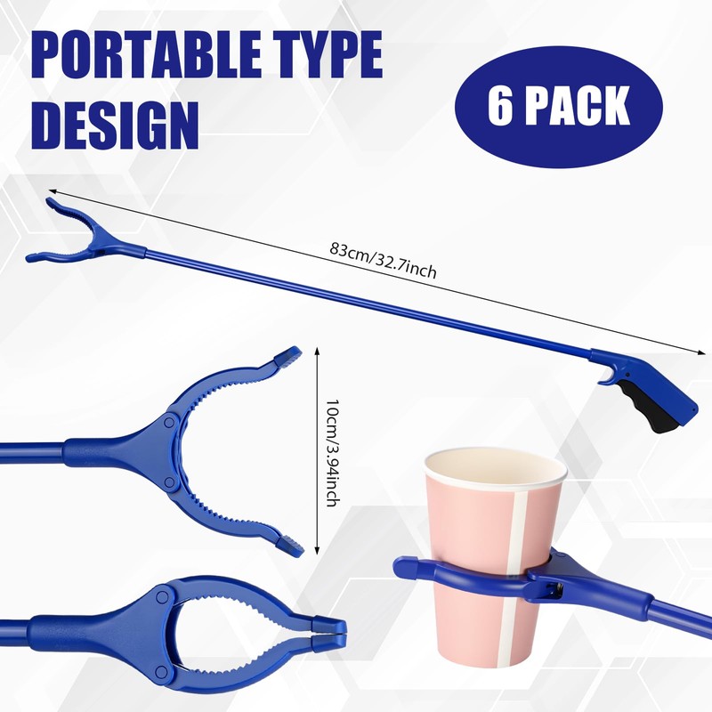 Norme 6 Pcs 32" Trash Grabber Reacher Tool for Elderly