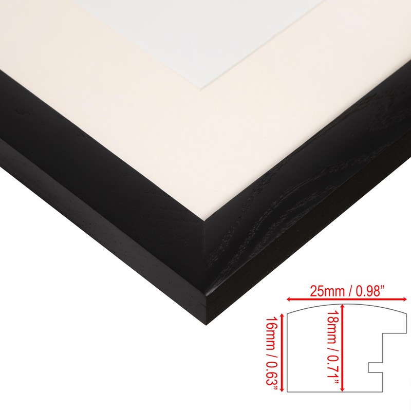 18x18 Solid Oak Wood Picture Frame with 14x14 Mat Opening
