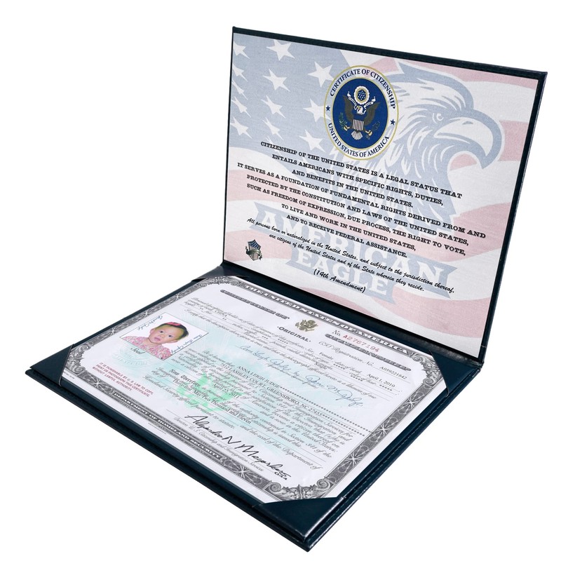 GraduationMall US Citizenship Certificate Holder PU Naturalization Certificate Cover with