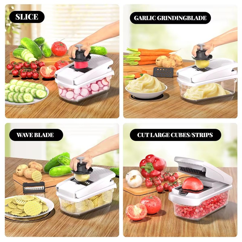 Multifunctional Vegetable Slicer - Kitchen Mandolin - 15-in-1 Vegetable Slicer