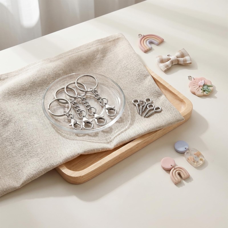 30 Sets Keychain Rings and Keyring Chains Set