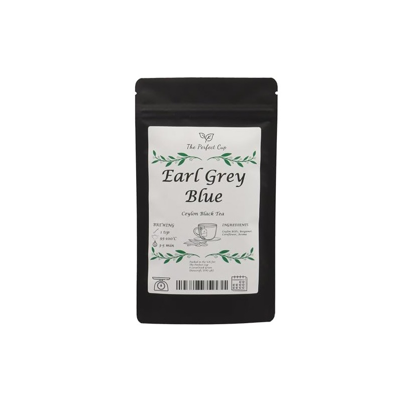 Earl Grey Blue Flower Loose Leaf Tea, Bergamot Oil, Resealable