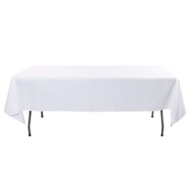 Waysle Rectangle Tablecloth - 60 x 84 Inch - White Rectangular Table Cloth for 5 Foot Table in Washable Polyester - Great for Wedding | Restaurant | Party | Banquet Decoration