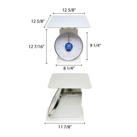 Thunder Group SCSL006 Scale, Portion, 70 lb. Capacity, Zero-Adjust dial, top Loading, Counter Model, Stainless Steel Platform, Enamel Finish