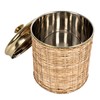 Creative Co-Op Rattan Wrapped Stainless Steel Canisters, Set of 4,