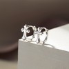 EVER FAITH Delicate Huggie Cross Stud Earring, 925 Sterling Silver