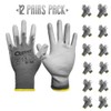 QEARSAFETY 12 Pairs PU Palm Coated Work Safety Gloves, Knitted