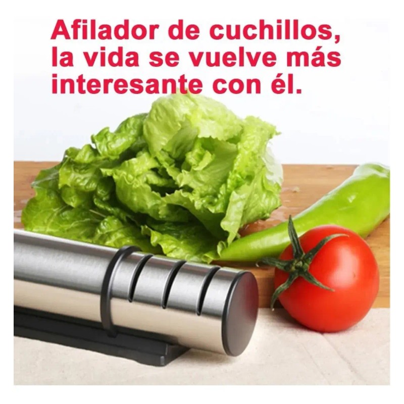 Afilador De Cuchillos De Cocina De Acero Inoxidable De Tres