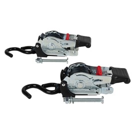 Mytee Products 4 Pack 1'' x 10' Bolt on Retractable Ratchet Straps for Cargo - Coated S Hook Auto Retract Ratchet Straps - Self Ratcheting Strap for Boat Tie Down to Trailer & Jet Ski, ATVs, Bikes