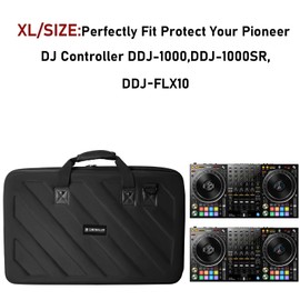 LVKAYCE Hard Case Compatible with Pioneer DJ Controller DDJ-1000,DDJ-1000SR,DDJ-FLX10 Protective Carrying Storage Bag,Blcak(Xl-28.8 x 16 x 4.3 Inch)