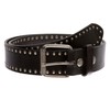 Genuine Vintage Retro Circle Studded Leather Belt - Interchangeable buckle,