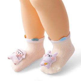 WARMVIN Baby Grip Socks 6-12 Months Infant Socks Newborn for Toddler Boys Girls Baby Shower Gifts 2 Pairs