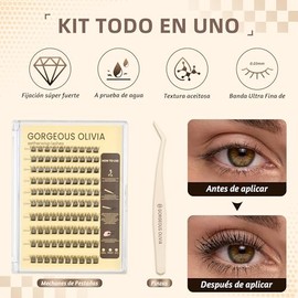 100 Piezas Set de Pinzas Para Pestañas Postizas Autoadhesivas,Las Pestañas Postizas Adhesivas no Requieren Pegamento ni Desmaquillante,Solo Hay que Pr