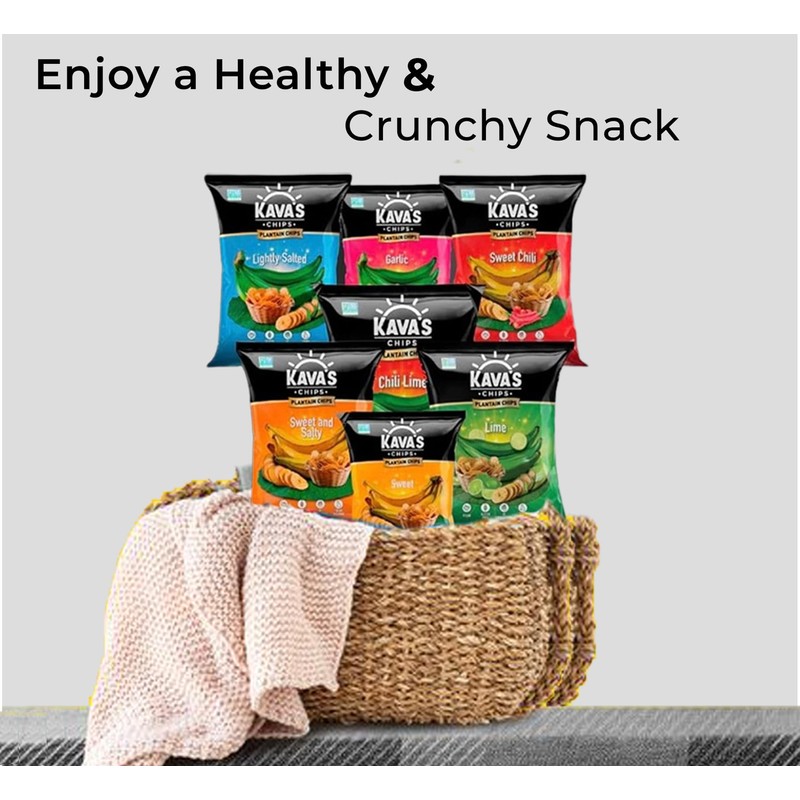 Kava's Plantain Chips, Sweet & Salty Chips - 12 Packs