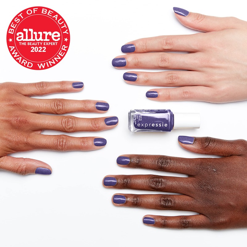 essie Expressie Nail Polish, Quick-Dry Deep Purple Nail Polish, Vegan,