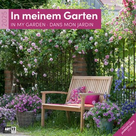 In meinem Garten 2025, Wandkalender / Broschürenkalender im Hochformat (aufgeklappt 30x60 cm) - Art12 - Geschenk-Kalender mit Monatskalendarium zum Eintragen