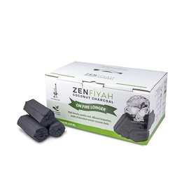 ZENFIYAH Coconut Charcoal HEX Briquettes, 20 lbs, High Density, Long Burning, Chemical-Free