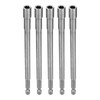 QUARKZMAN 5 Stück Sechskantmuttertreiber-Bohrer-Bit 1/4" 6-Punkt-Steckdose 1/4" Sechskantschaft 5,9" (150mm)