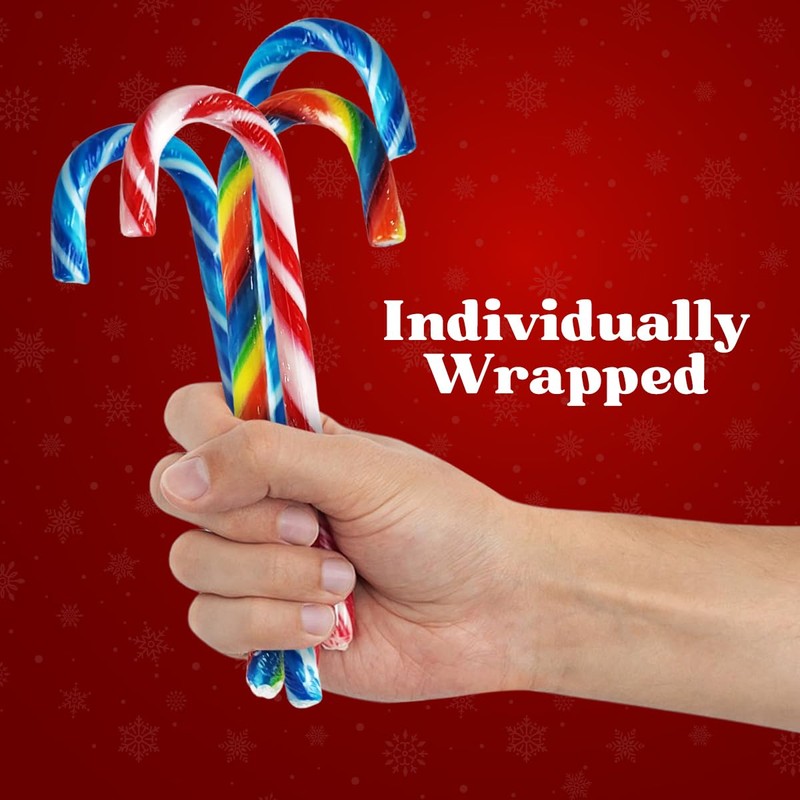 Christmas Candy Canes Tutti Frutti, Blue/White Peppermint, Red and White