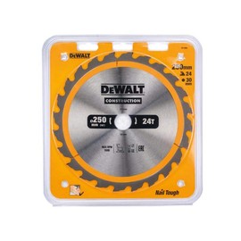 Dewalt DT1956-QZ DT1956-QZ-Hoja para construcción 250x30mm 24D, 30 mm 24WZ 250/