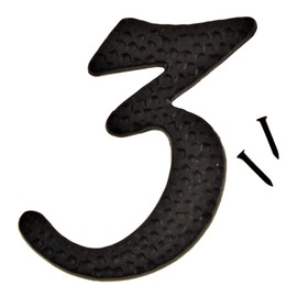 Hy-Ko Products DC-5/3 Die Cast Aluminum House Number 3 (THREE) 4.5" High, Black, 1 Piece