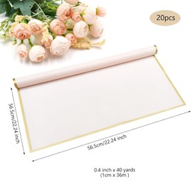 Pink Flower Wrapping Paper, 20 Sheets flower wrapping paper, Ideal Floral Gift Wrap for Bouquets Wedding Birthday Anniversary Party, With Decorative Ribbon Included