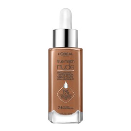 L'Oreal Paris True Match Nude Hyaluronic Tinted Serum, Tinted Face Serum with Hyaluronic Acid for Lightweight Coverage and Instant Hydration, Radiant Finish - Tan-Deep, 30 mL