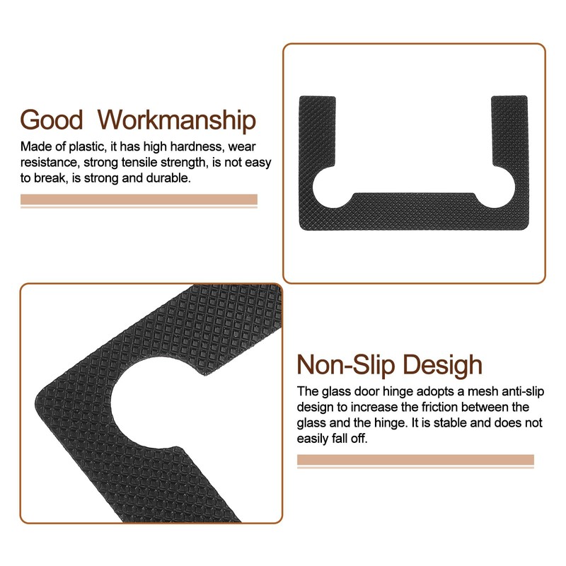 uxcell 4Pcs Glass Hinge Gasket, Shower Doors Hinge Plastic Glass