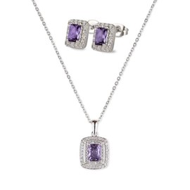 LuckyLy Set de Joyería para Mujer, Collar y Aretes Zirconias, Regalos Mamá