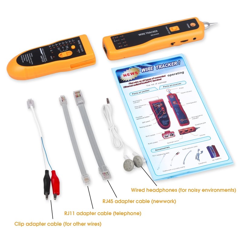 Cable Tracer Ethernet Network Cable Tester RJ45 RJ11 - Wire
