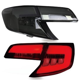 VLAND Tail lights Assembly Fit for Toyota Camry 2012 2013 2014, Rear Lamp with DRL, Back light w/Factory-packed Halogen & Turn Signal, Plug-and-play, Smoked