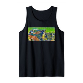 Vintage Automobile Rear End Taillight Illustration Tank Top