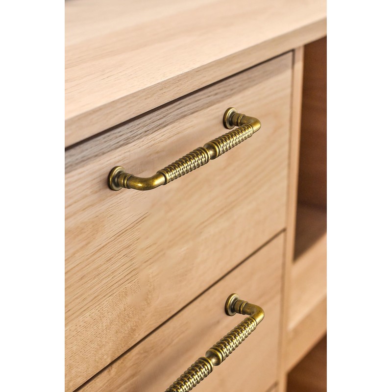 Goo-Ki 6 Pack Woven Cabinet Pulls Antique Brass Drawer Pulls