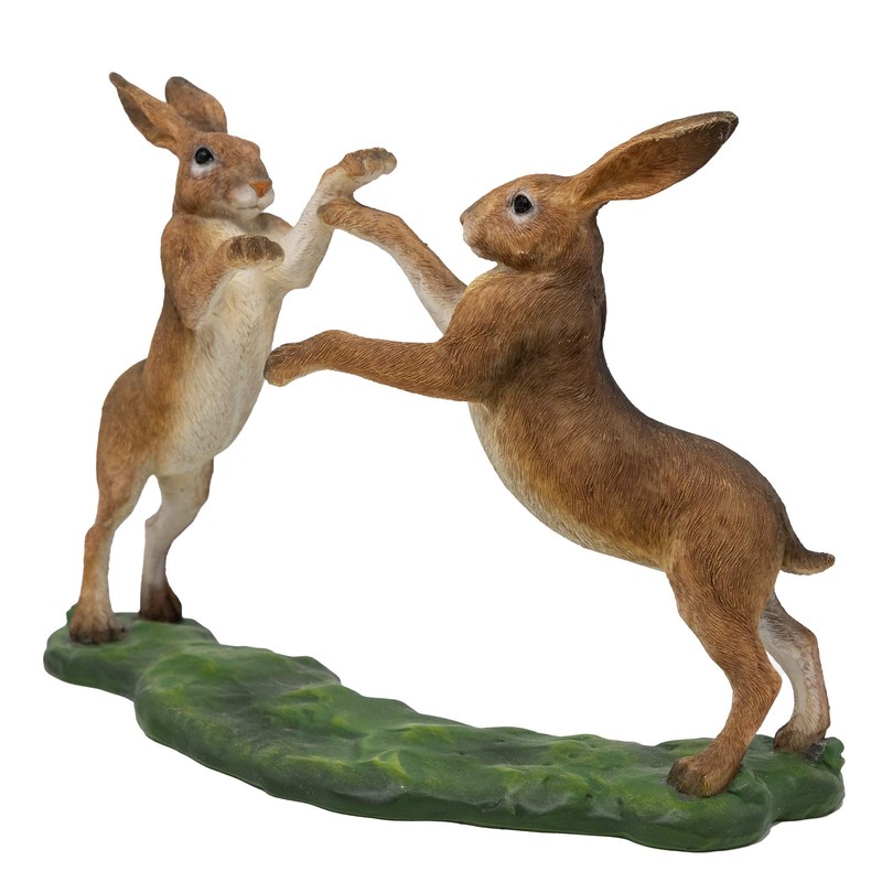 Realistic Hare Ornaments Finished in Natural Colours, Choice of Poses