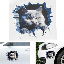 syiyunran Sticker Car Sticker Funny Cartoon – 1 Piece Cat Sticker Car Vinyl Sticker for Bathroom Living Room for and Motorcycle, Single Line, Customisable