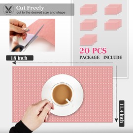 Daixers 20Pcs Refrigerator Liners, Washable Fridge Liner Shelf Mats Refrigerator Pads for Cupboard Cabinet Drawer Home Kitchen Accessories Organization (Pink)