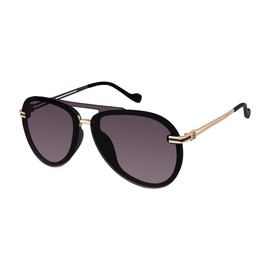 Jessica Simpson Women's J6195 Modern Aviator Pilot Sunglasses with 100% Uv400 Protection. Glam Gifts for Her, 65 Mm, Matte Black