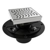 WEBANG 4 Inch Square Shower Drain Brushed Floor Drain with