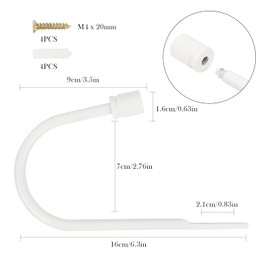 TAIYOU Pack of 2 Metal Curtain Tiebacks Hooks Decorative Wall Mounted Tie Hooks for Bedroom Living Room Bathrooms Kitchen Offices Dining Room Cafes White Cylindrical Head