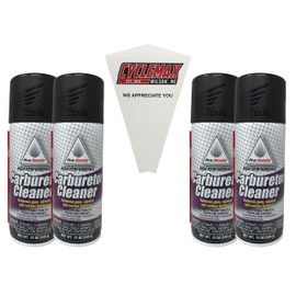 Cyclemax Four Pack compatible with Honda High Performance Carburetor Cleaner 08732-CC000 Contains Four 12oz Cans and a Funnel