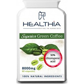 Healthia Superior Green Coffee 800mg Φυτική Φόρμουλα Αδυνατίσματος σε Χάπια, 60caps