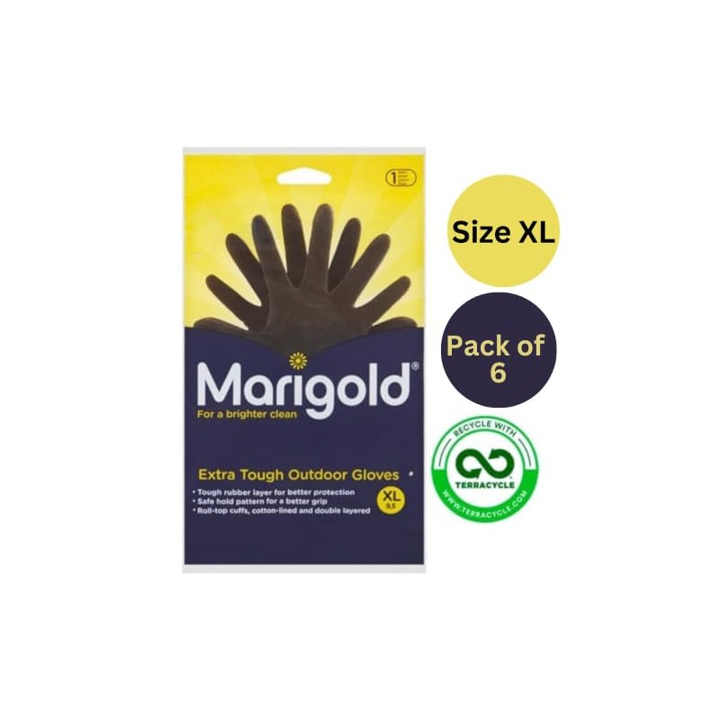 6 x Gardening Rubber Gloves Extra Tough & Non-Slip Grip