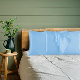 Silk Satin Pillow Cases 2 Pack White, Silky Pillowcases for hair and skin - (50 x 75 cm)